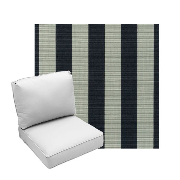 Deep Seating Patio Chair Cushions | Center Seam Style | Sunbrella