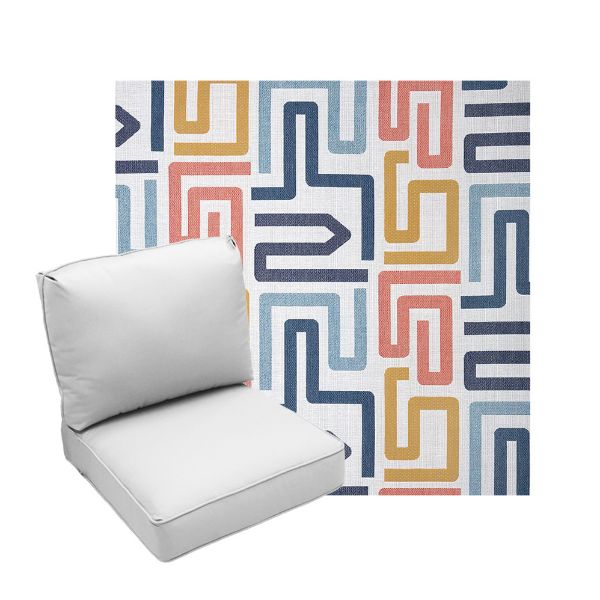 Deep Seating Patio Chair Cushions | Center Seam Style | Sunbrella