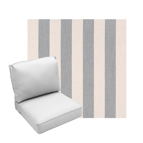 Deep Seating Patio Chair Cushions | Center Seam Style | Sunbrella
