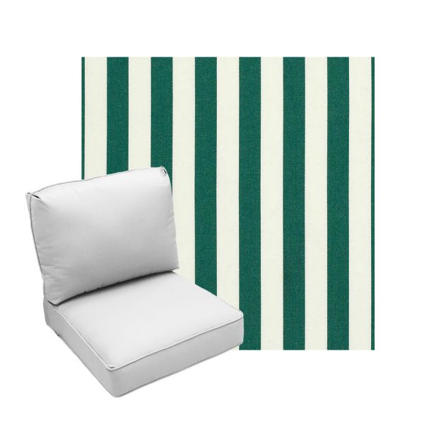 Deep Seating Patio Chair Cushions | Center Seam Style | Sunbrella