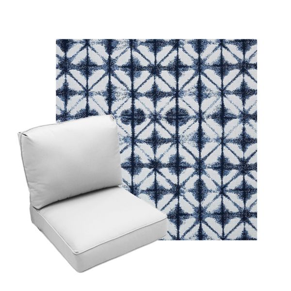 Deep Seating Patio Chair Cushions | Center Seam Style | Sunbrella