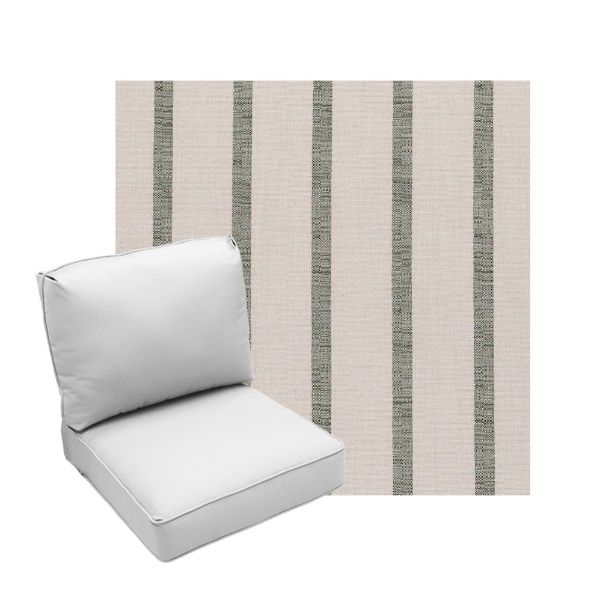 Deep Seating Patio Chair Cushions | Center Seam Style | Sunbrella