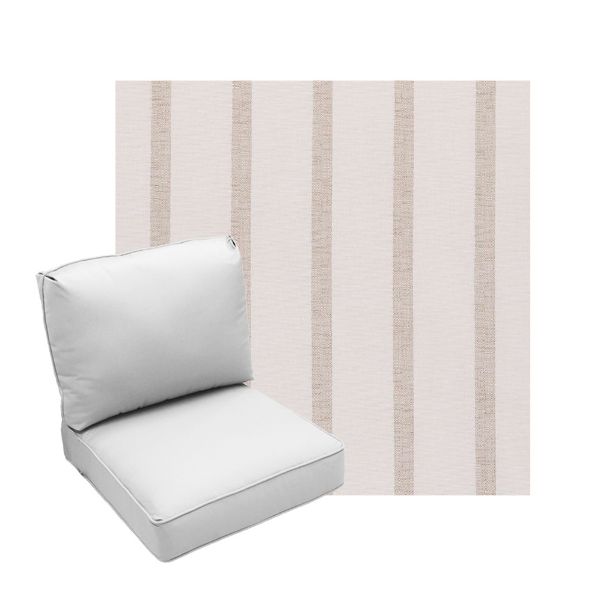 Deep Seating Patio Chair Cushions | Center Seam Style | Sunbrella