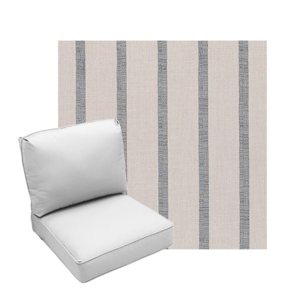 Deep Seating Patio Chair Cushions | Center Seam Style | Sunbrella