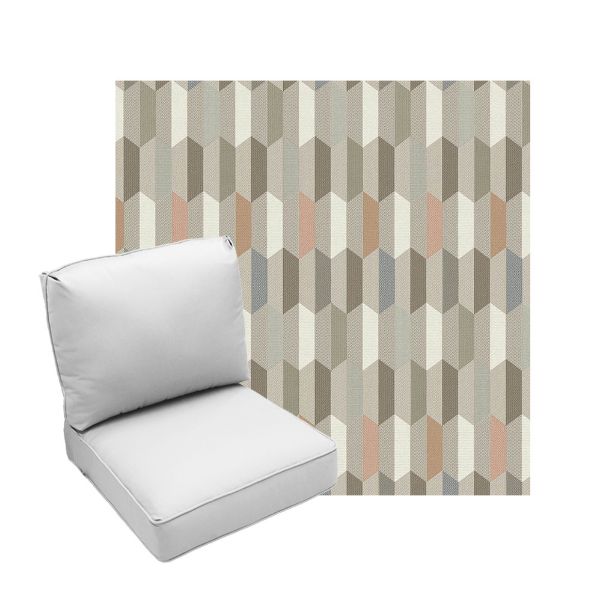 Deep Seating Patio Chair Cushions | Center Seam Style | Sunbrella