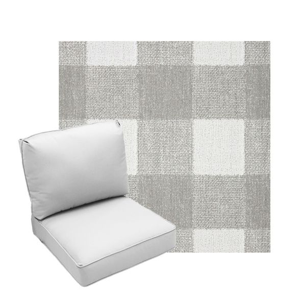 Deep Seating Patio Chair Cushions | Center Seam Style | Sunbrella
