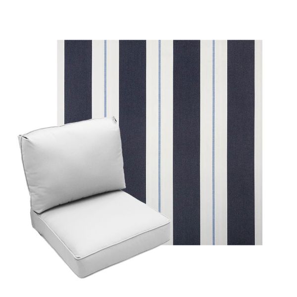 Deep Seating Patio Chair Cushions | Center Seam Style | Sunbrella