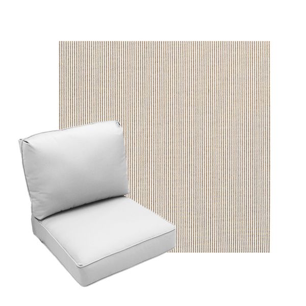 Deep Seating Patio Chair Cushions | Center Seam Style | Sunbrella