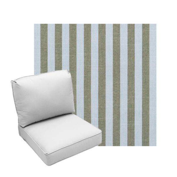 Deep Seating Patio Chair Cushions | Center Seam Style | Sunbrella