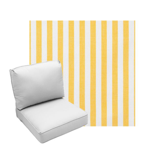 Deep Seating Patio Chair Cushions | Center Seam Style | Sunbrella