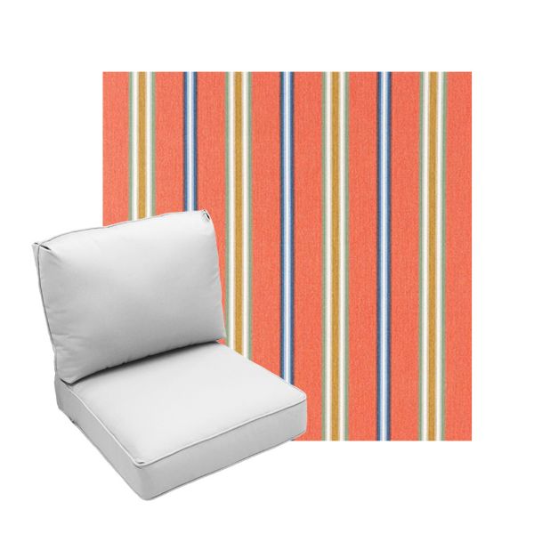 Deep Seating Patio Chair Cushions | Center Seam Style | Sunbrella