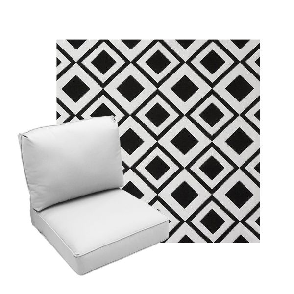 Deep Seating Patio Chair Cushions | Center Seam Style | Sunbrella