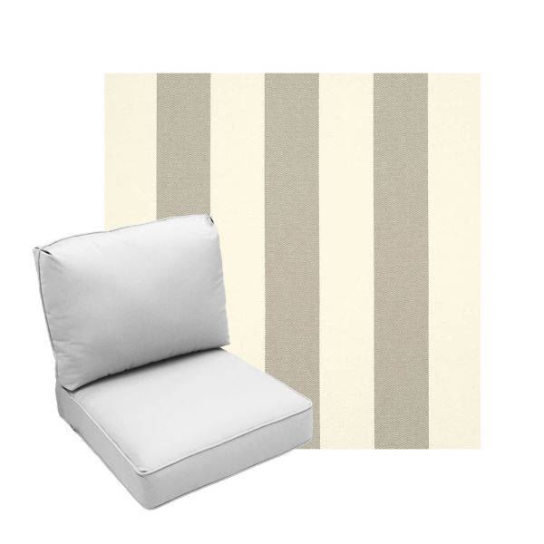 Deep Seating Patio Chair Cushions | Center Seam Style | Sunbrella