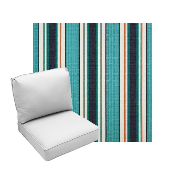 Deep Seating Patio Chair Cushions | Center Seam Style | Sunbrella