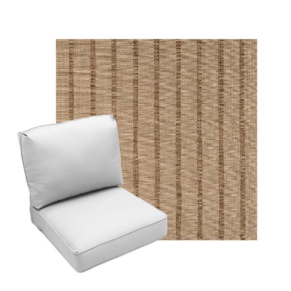 Deep Seating Patio Chair Cushions | Center Seam Style | Sunbrella