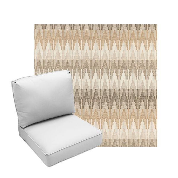Deep Seating Patio Chair Cushions | Center Seam Style | Sunbrella
