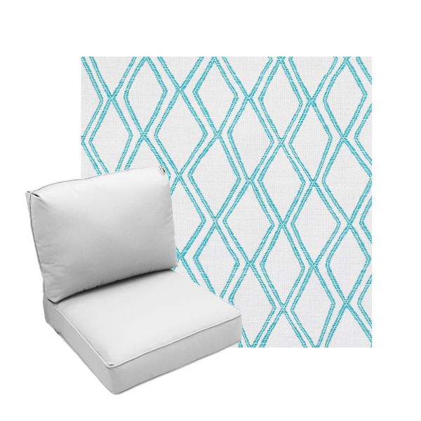 Deep Seating Patio Chair Cushions | Center Seam Style | Sunbrella