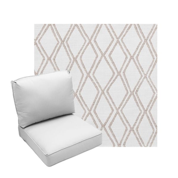 Deep Seating Patio Chair Cushions | Center Seam Style | Sunbrella
