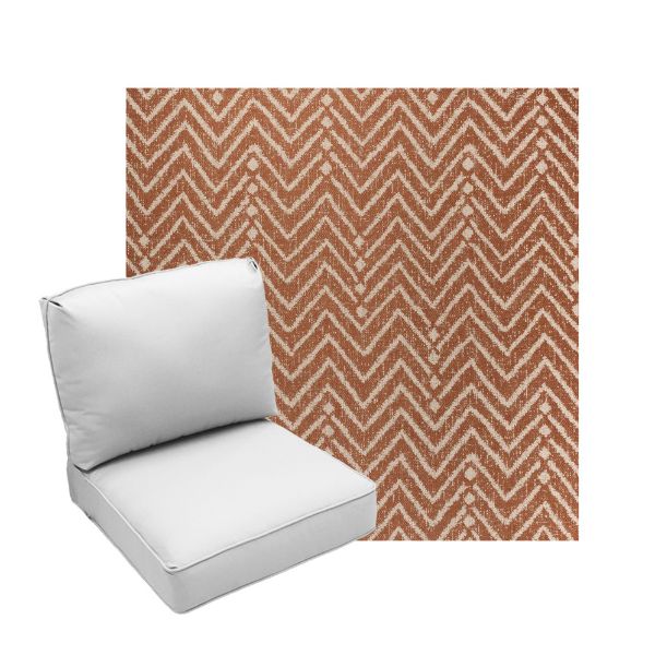 Deep Seating Patio Chair Cushions | Center Seam Style | Sunbrella