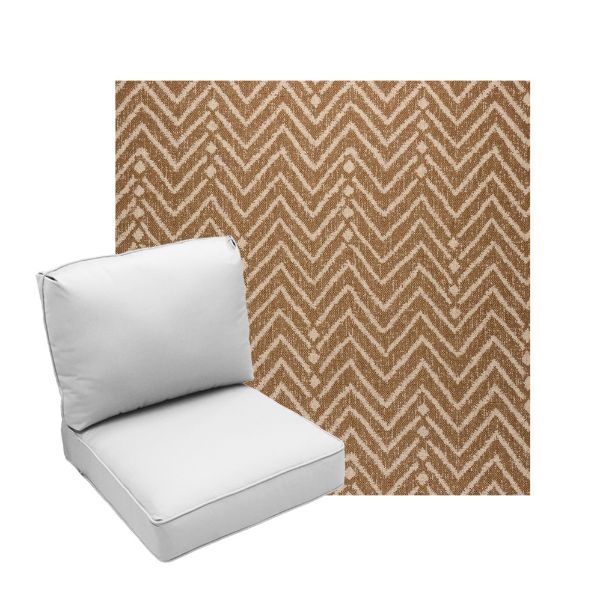 Deep Seating Patio Chair Cushions | Center Seam Style | Sunbrella