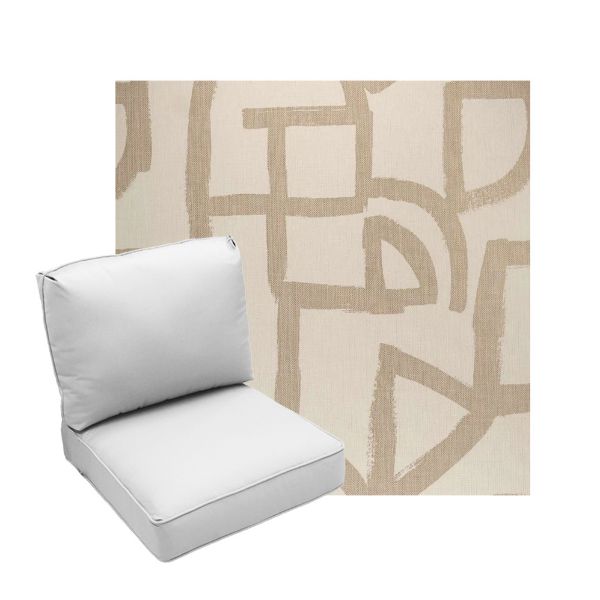 Deep Seating Patio Chair Cushions | Center Seam Style | Sunbrella