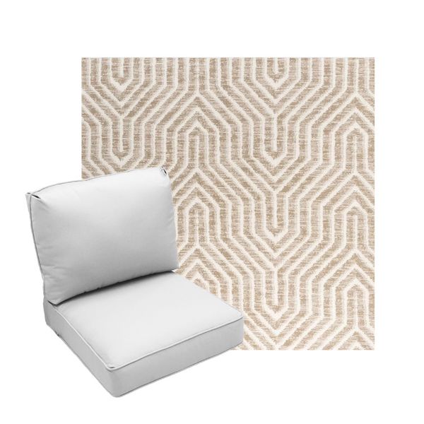 Deep Seating Patio Chair Cushions | Center Seam Style | Sunbrella