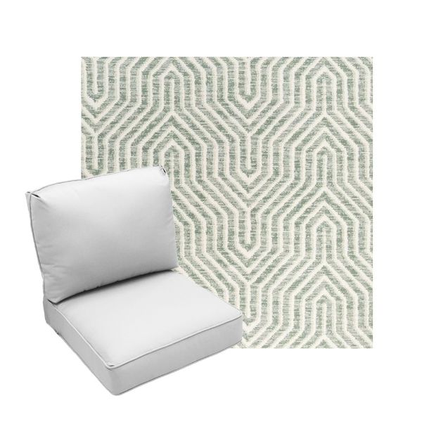 Deep Seating Patio Chair Cushions | Center Seam Style | Sunbrella