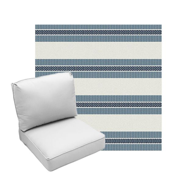 Deep Seating Patio Chair Cushions | Center Seam Style | Sunbrella