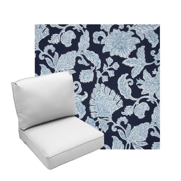 Deep Seating Patio Chair Cushions | Center Seam Style | Sunbrella