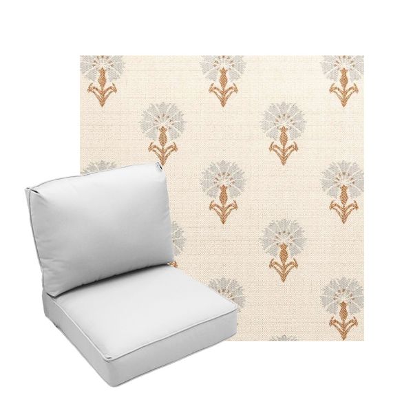 Deep Seating Patio Chair Cushions | Center Seam Style | Sunbrella