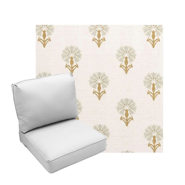 Deep Seating Patio Chair Cushions | Center Seam Style | Sunbrella