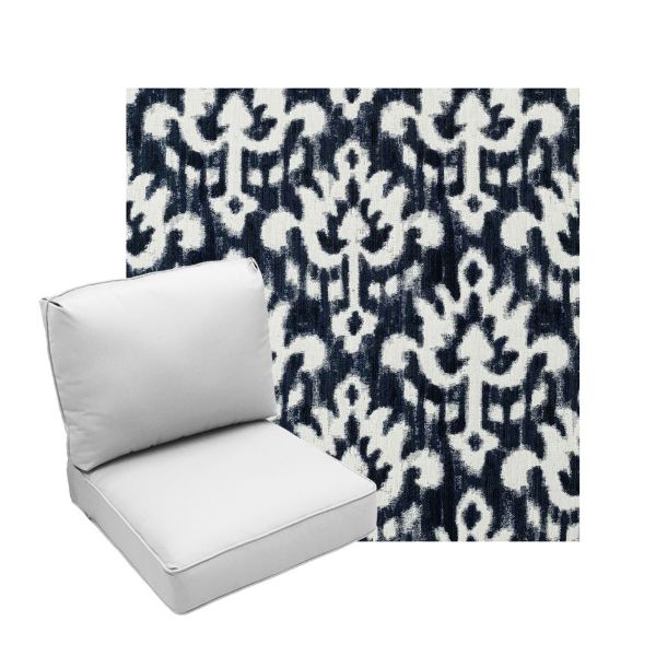 Deep Seating Patio Chair Cushions | Center Seam Style | Sunbrella
