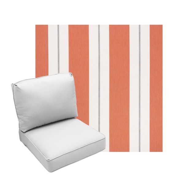Deep Seating Patio Chair Cushions | Center Seam Style | Sunbrella