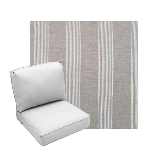 Deep Seating Patio Chair Cushions | Center Seam Style | Sunbrella