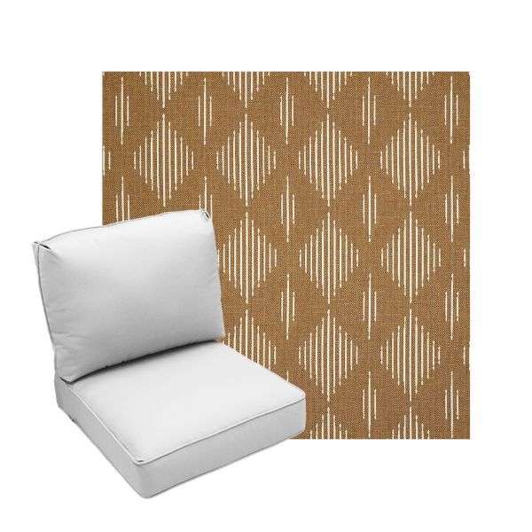 Deep Seating Patio Chair Cushions | Center Seam Style | Sunbrella