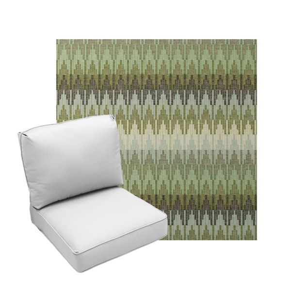Deep Seating Patio Chair Cushions | Center Seam Style | Sunbrella