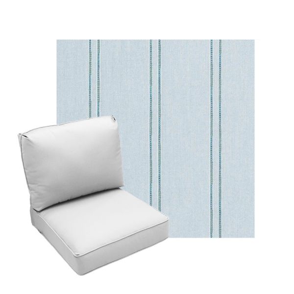 Deep Seating Patio Chair Cushions | Center Seam Style | Sunbrella