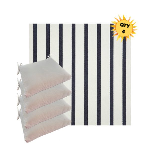 Outdoor Dining Chair Cushions in Sunbrella Outdoor Fabrics - Order in Sets of 4