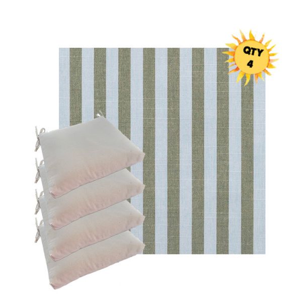 Outdoor Dining Chair Cushions in Sunbrella Outdoor Fabrics - Order in Sets of 4