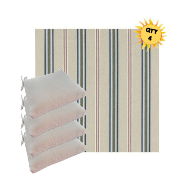 Outdoor Dining Chair Cushions in Sunbrella Outdoor Fabrics - Order in Sets of 4