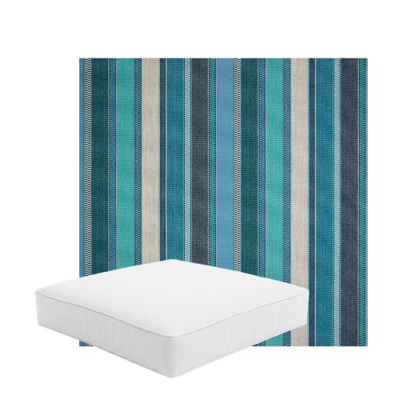 Patio Dining Chair Seat Cushion Boxed Style - - Custom outdoor patio furniture cushions from Cascadia Outdoor Cushions in Sunbrella Fabric