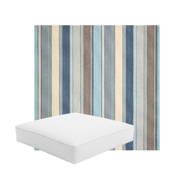 Patio Dining Chair Seat Cushion Boxed Style - - Custom outdoor patio furniture cushions from Cascadia Outdoor Cushions in Sunbrella Fabric