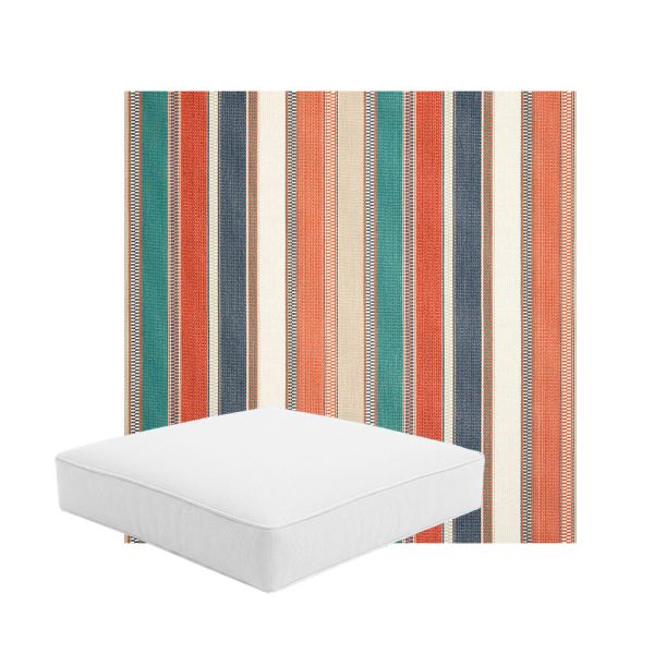 Patio Dining Chair Seat Cushion Boxed Style - - Custom outdoor patio furniture cushions from Cascadia Outdoor Cushions in Sunbrella Fabric