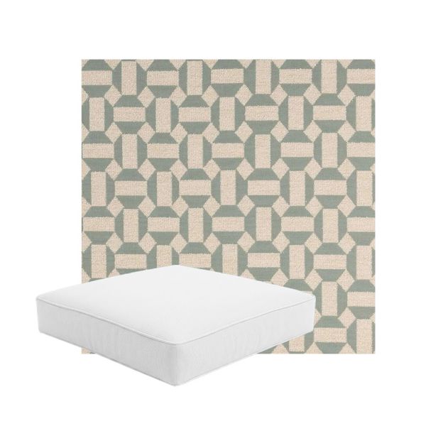 Patio Dining Chair Seat Cushion Boxed Style - - Custom outdoor patio furniture cushions from Cascadia Outdoor Cushions in Sunbrella Fabric