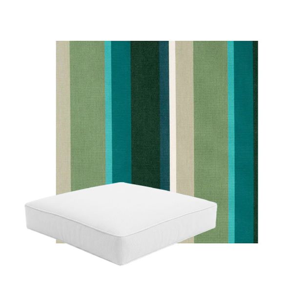 Patio Dining Chair Seat Cushion Boxed Style - - Custom outdoor patio furniture cushions from Cascadia Outdoor Cushions in Sunbrella Fabric