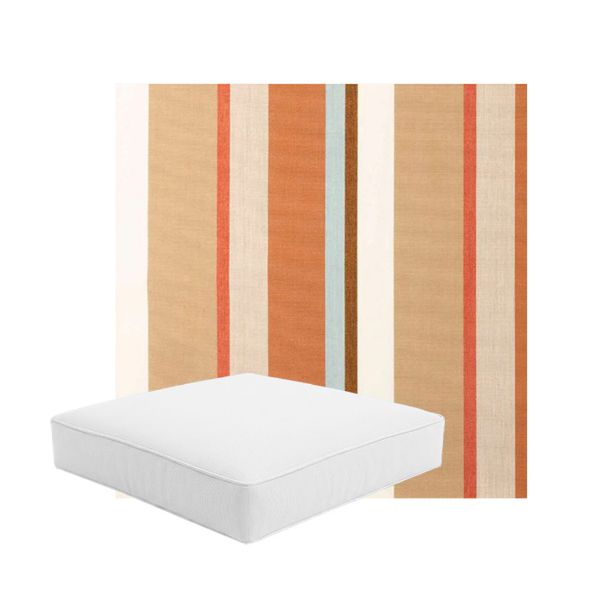 Patio Dining Chair Seat Cushion Boxed Style - - Custom outdoor patio furniture cushions from Cascadia Outdoor Cushions in Sunbrella Fabric