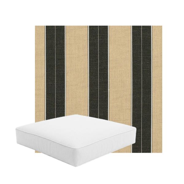 Patio Dining Chair Seat Cushion Boxed Style - - Custom outdoor patio furniture cushions from Cascadia Outdoor Cushions in Sunbrella Fabric