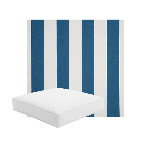 Patio Dining Chair Seat Cushion Boxed Style - - Custom outdoor patio furniture cushions from Cascadia Outdoor Cushions in Sunbrella Fabric