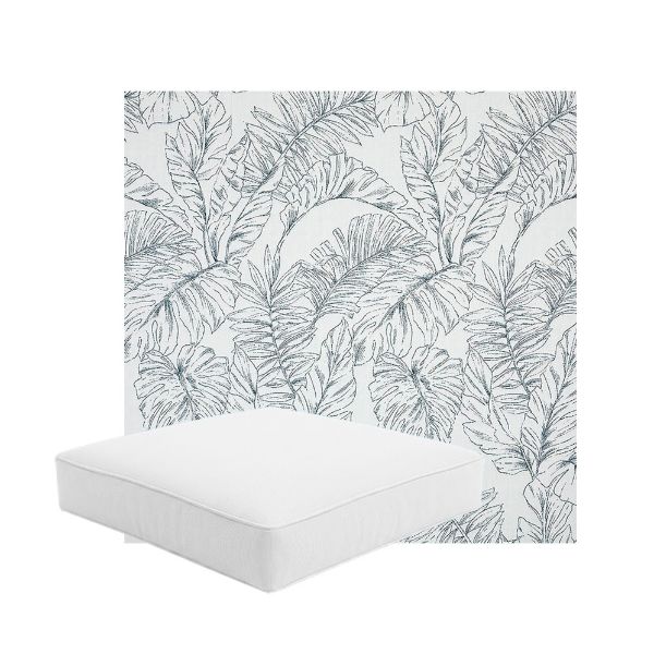 Patio Dining Chair Seat Cushion Boxed Style - - Custom outdoor patio furniture cushions from Cascadia Outdoor Cushions in Sunbrella Fabric