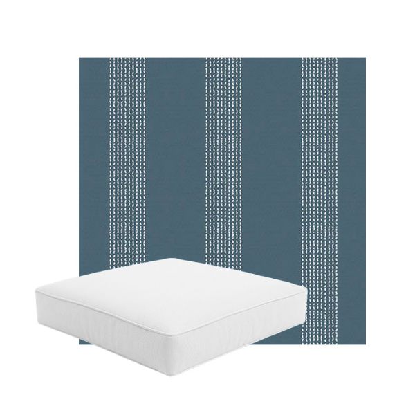 Patio Dining Chair Seat Cushion Boxed Style - - Custom outdoor patio furniture cushions from Cascadia Outdoor Cushions in Sunbrella Fabric